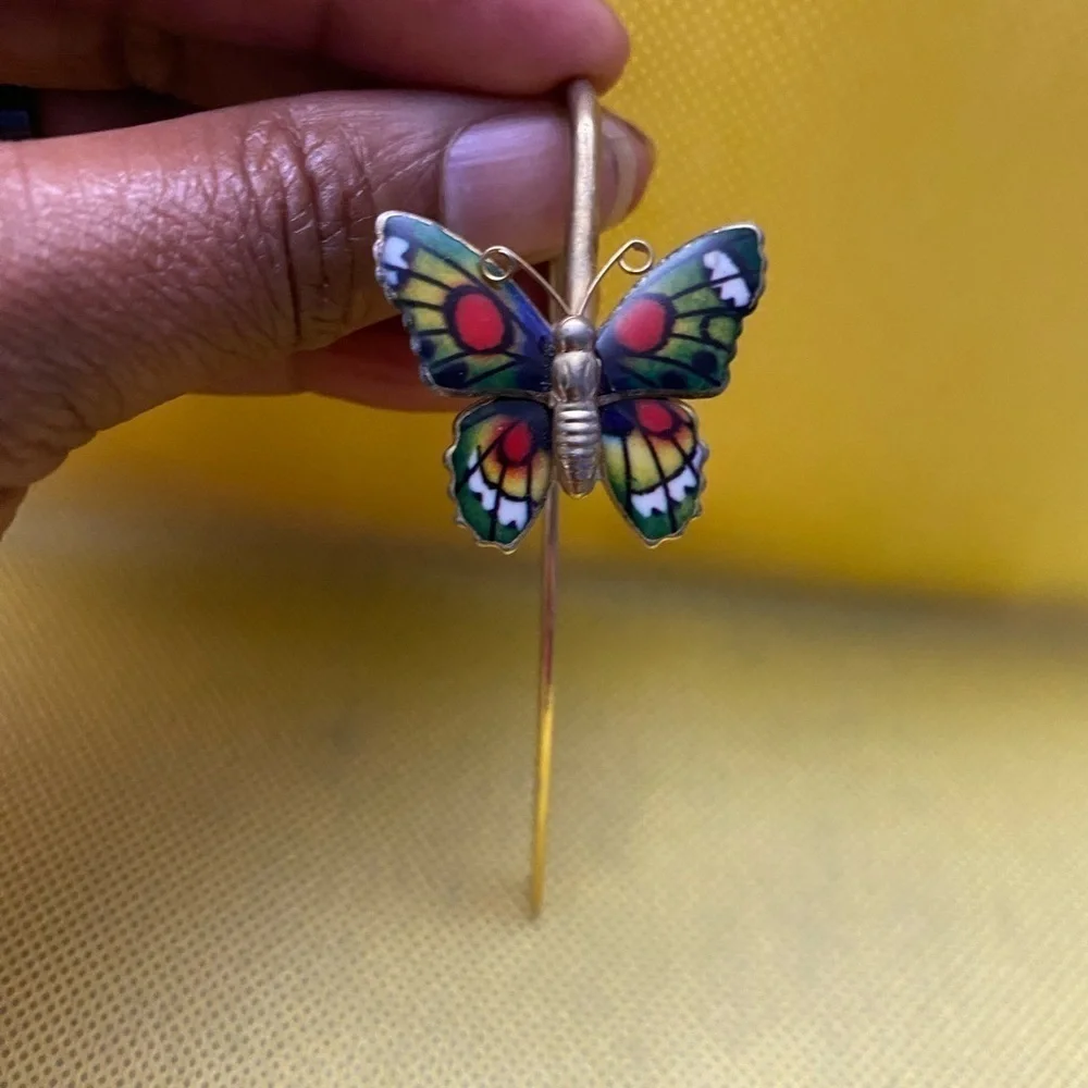 Vintage Enamel Gold Butterfly Bookmarker Pretty enamel butterfly